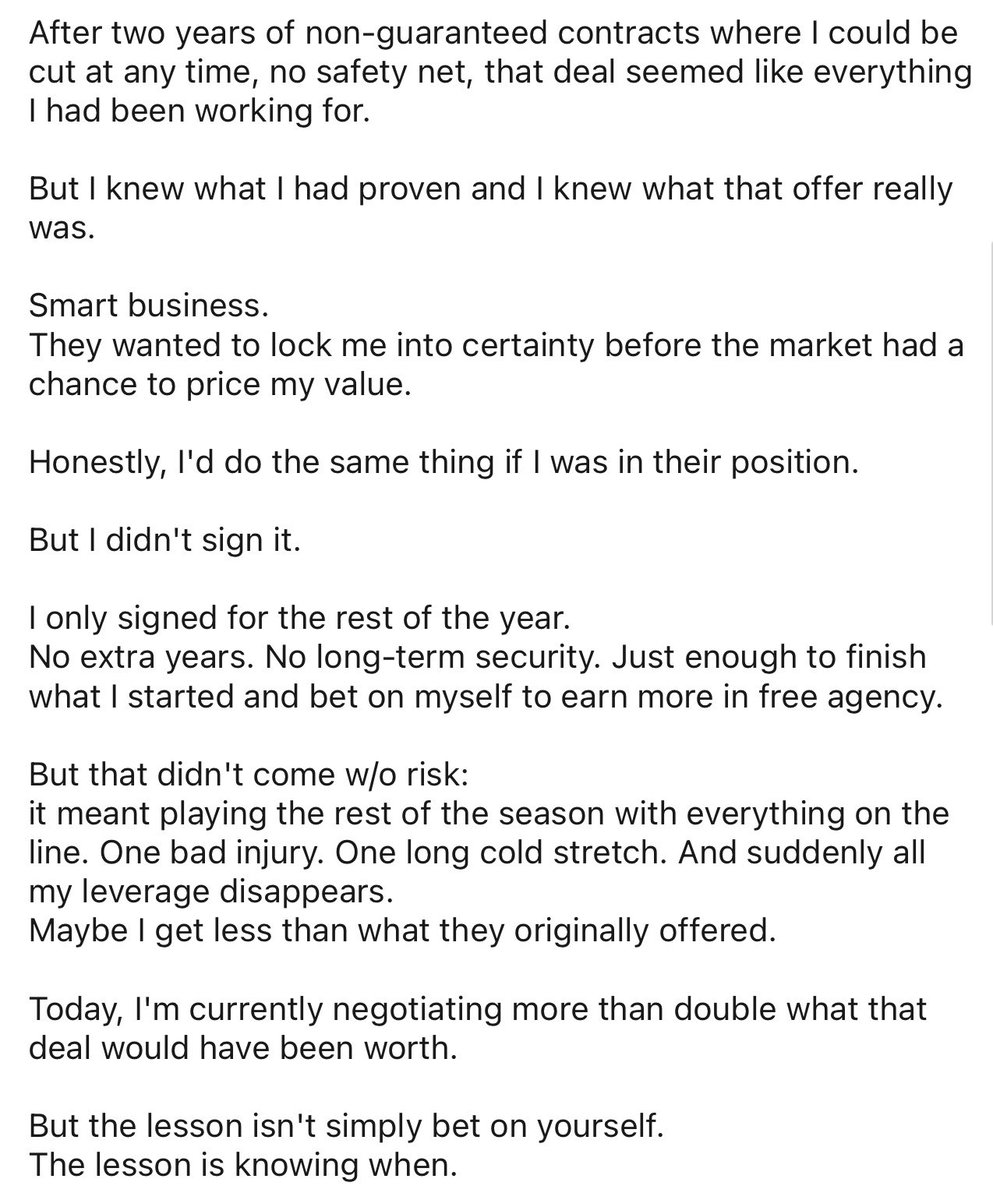 HarrisonWind's tweet photo. Spencer Jones says he turned down a $2M per year guaranteed contract offer by the Nuggets after his 2-way contract expired. It would have been a multi-year deal. Now he says he’s negotiating a deal that would be more than double what that deal was worth. https://t.co/viAULTQTQU