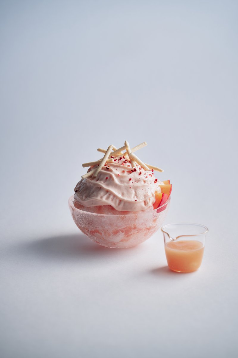 mont_st_clair_'s tweet photo. エスプーマの桃かき氷、7/2(木)からスタート予定🍧 https://t.co/7B347z7BTy