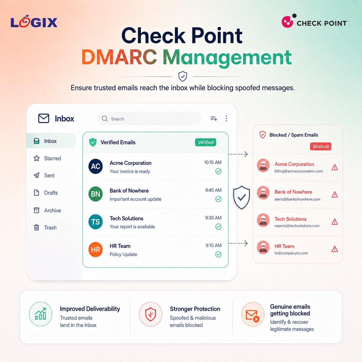 logixInfo's tweet photo. Spoofed emails out. Trusted emails in.
Learn more: https://t.co/rNvY8Ws6EI
#DMARC #EmailSecurity #CheckPoint #Logix #CyberSecurity #PhishingProtection #SecureEmail #BrandSecurity https://t.co/wqD616QmcU