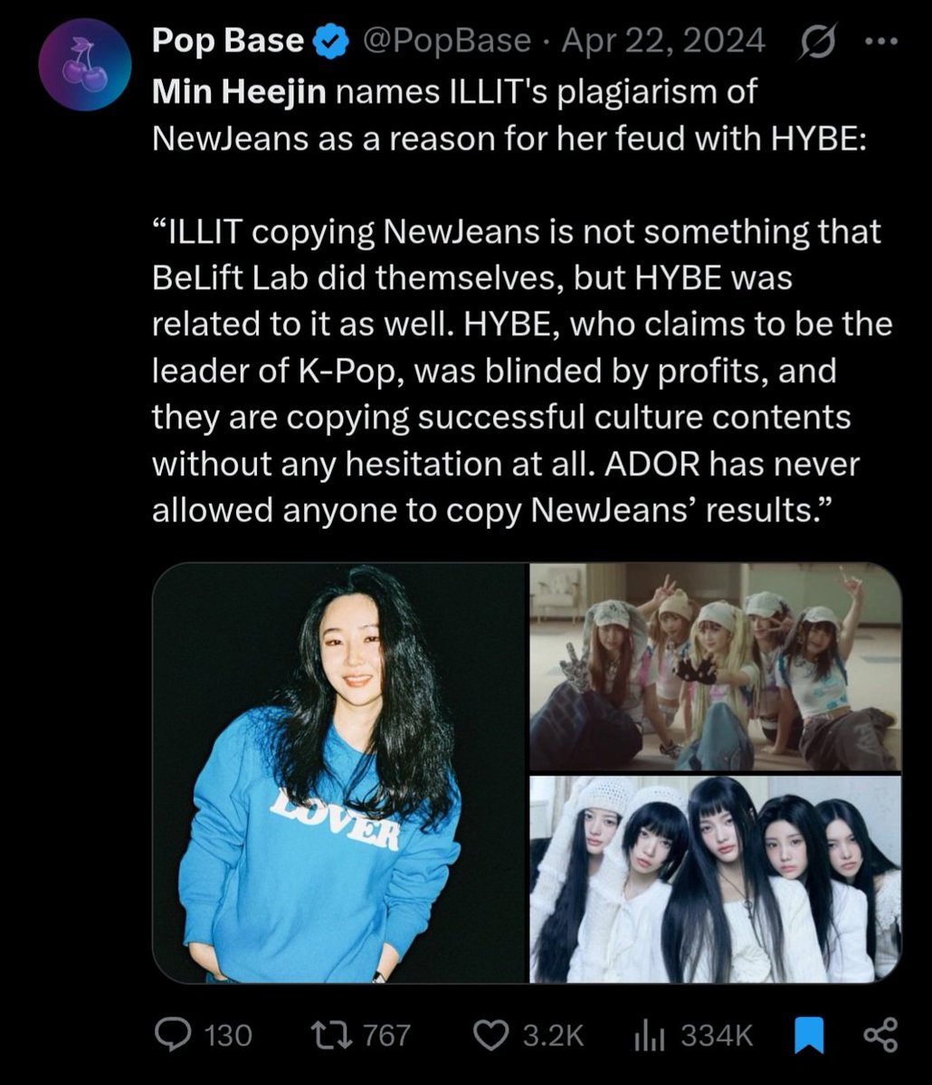 veohwa0's tweet photo. Why would she speak out when min heejin was name dropping every group https://t.co/n6ReuU4Z4F