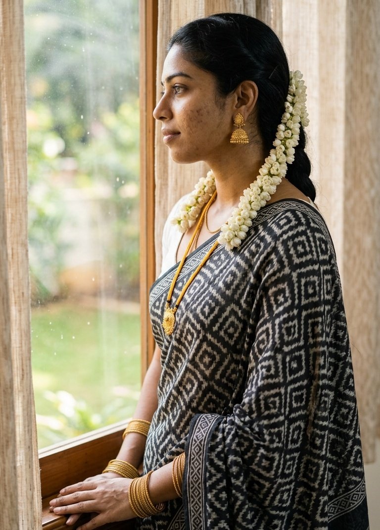 reenuuuuuuu's tweet photo. Three things we can do if we are alone at home and bored... 
1.wear mom's saree with jewels and Jasmine 
2.act as a housewife who waits to imaginary rugged husband
3.try to seduce and have naughty fun with husband 🏳️‍🌈🫦❤️ https://t.co/Hp1I1C1FMX