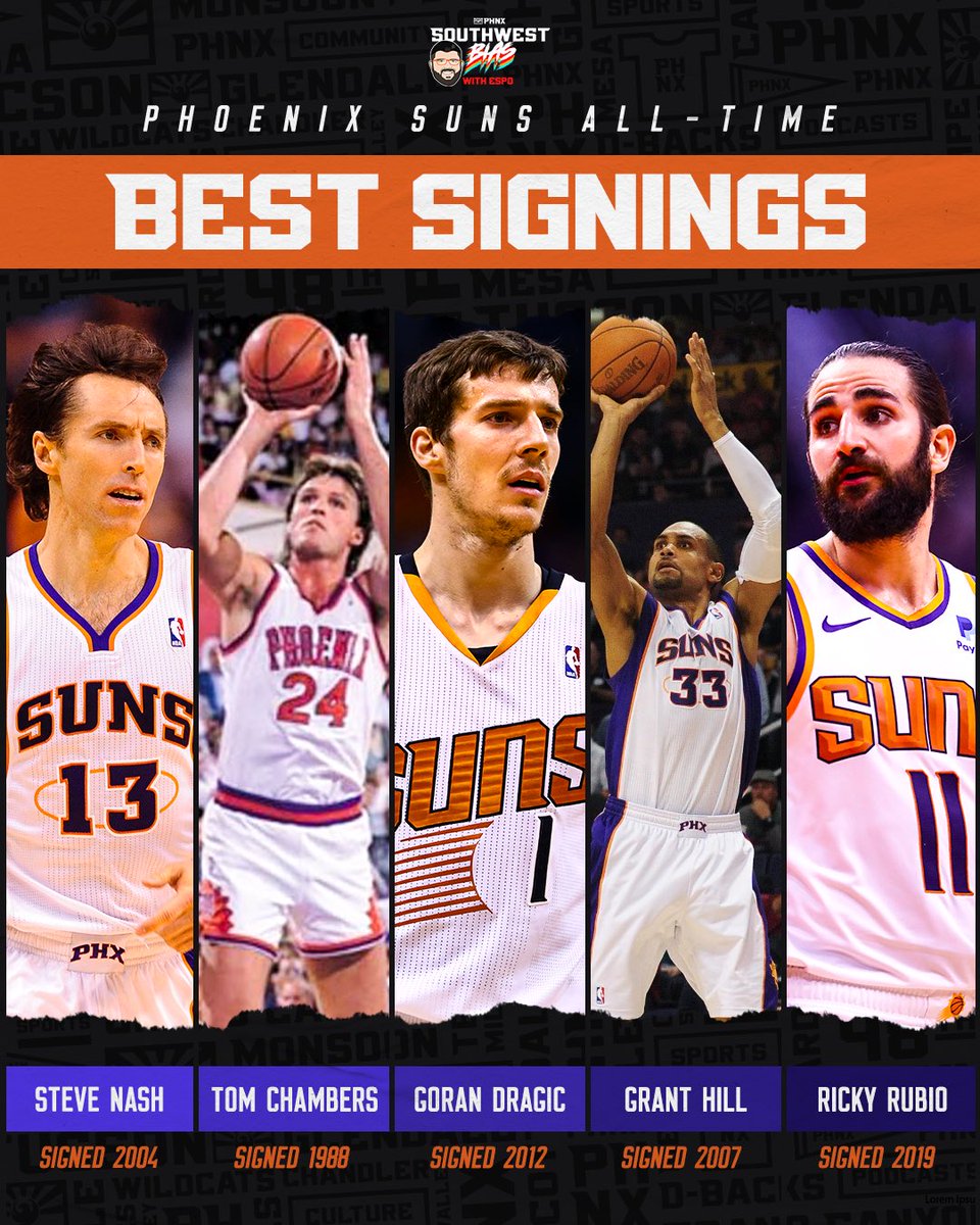 Espo's tweet photo. Who was the best Suns signing of all-time?

Here are my Fav Five. https://t.co/XAQZcTbE80