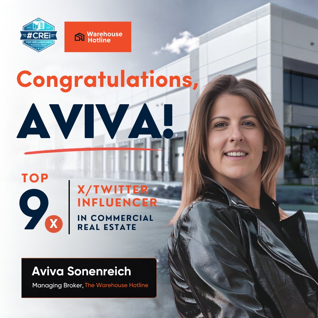 WarehouseDenver's tweet photo. Congratulations to Aviva Sonenreich on being recognized as a 2026 Top 9 X/Twitter Influencer in Commercial Real Estate by CREi.

Grateful for the CRE community that continues to support, engage, and make the conversation stronger.

Congrats, Aviva! https://t.co/0kjHO1rn98