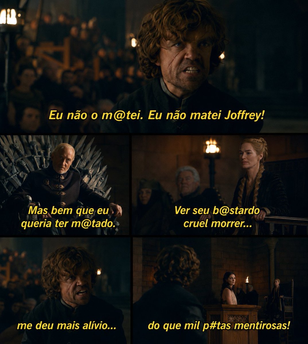 jlinzombie's tweet photo. Tyrion nunca foi tão Lannister quanto nesse julgamento. Todos ouviram o que mereciam ouvir.

🎥 Game of Thrones (4ª Temporada) https://t.co/kwjxSNjez2