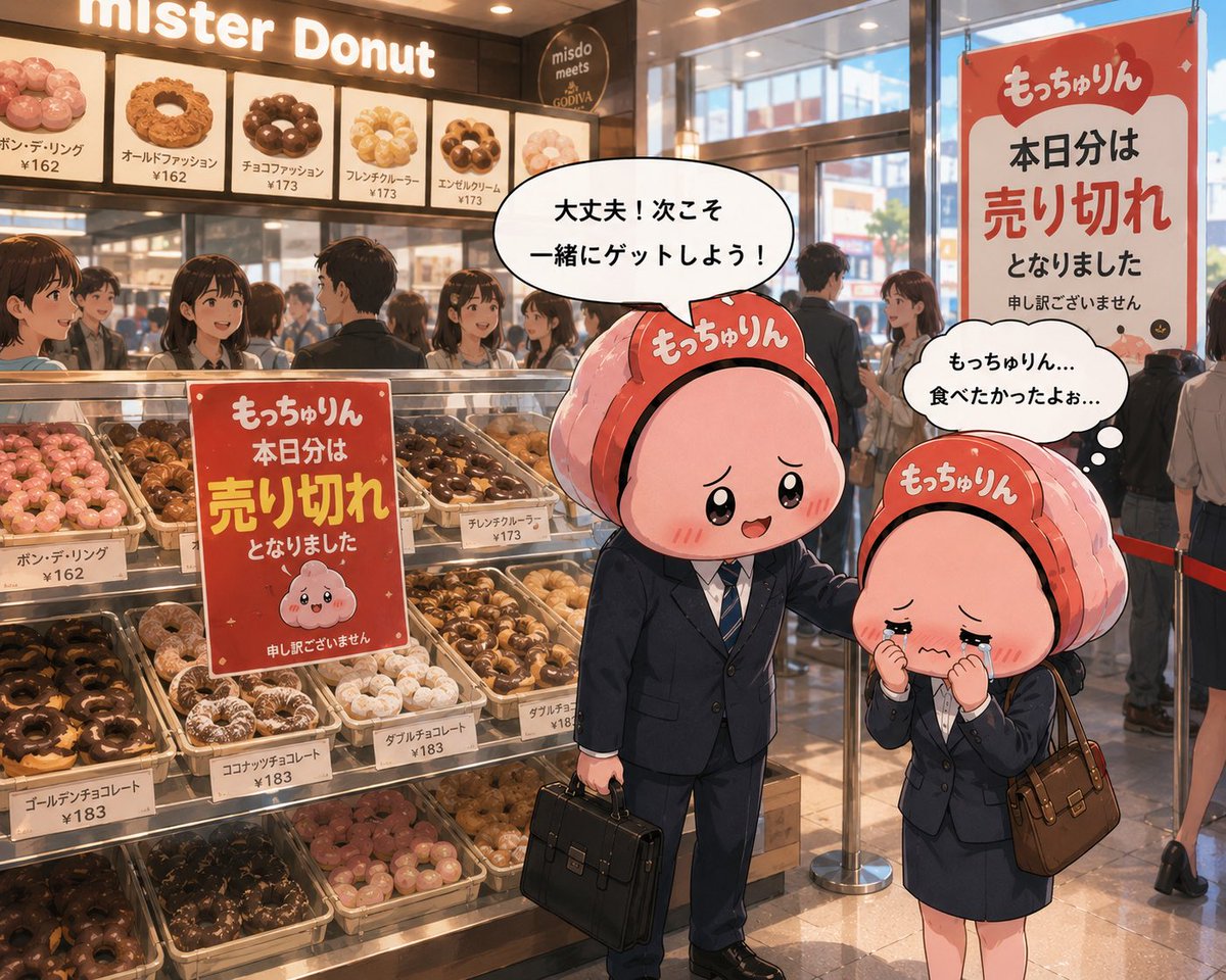 koiaaaa12's tweet photo. ミスド「もっちゅりん売り切れ」で分かる、
モテる男の対応はこれ

🥉冷める対応
・「対して美味しくないだろ」
・「もうないって」
・「別のドーナツで良くない？」

🥈普通
・「残念だね」
・「来年は早めに買お」
・「他のドーナツ買ってあげるね」

これじゃ収まらない。

🥇忘れられない対応↓↓↓