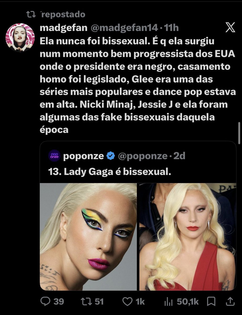 espindola51156's tweet photo. @madonnartist @ARTPOPaoty À propósito, dei uma olhada no seu perfil e quase todos os posts são um ataque à Gaga, que você diz “amar” supostamente….

eu desconfio que não sou eu que estou precisando superar alguma coisa aqui 😬 https://t.co/XHmuLQCpBC