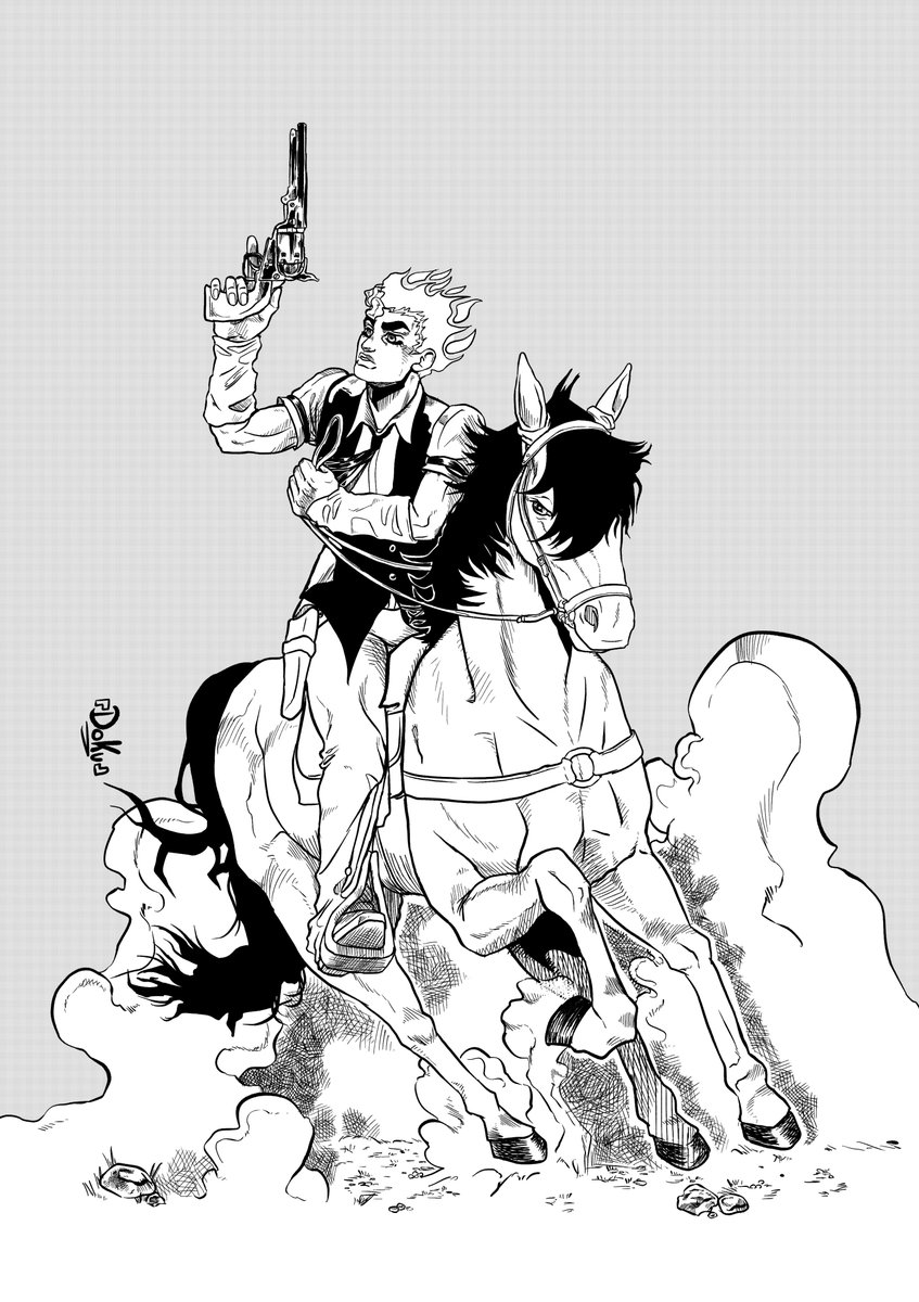 plscallmedoku's tweet photo. #VGenChallenge
It's been a while since I last penned this cowboy. Now he has a friend.
Their name is Clothfoot. https://t.co/51rgIfyxuH