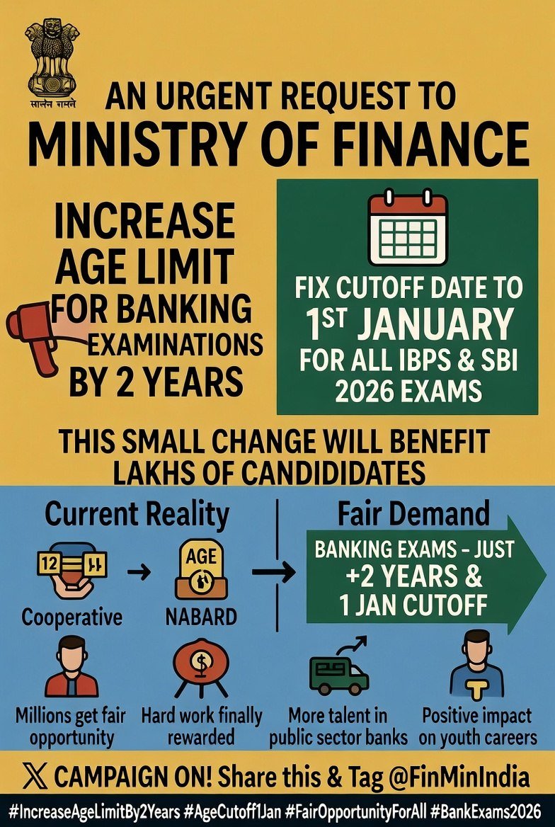 Priya2070's tweet photo. Fairness is not about lowering standards. It is about ensuring equal access to opportunity.
#FixIBPSAgeCutoffTo1stJan #AgeRelaxation #EqualOpportunity
@PMOIndia @FinMinIndia @DFS_India @ibps_official @nsitharaman
@graniteignite https://t.co/te7AWsSi4n