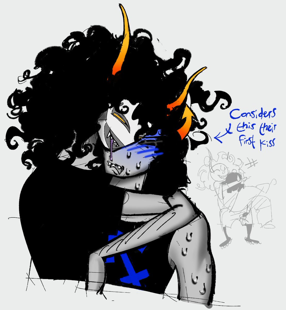 OnionoStinks's tweet photo. i drew this for a tumblr ask but i felt bad that it didnt fit their request so here it is and i'll prolly end up drawing smth diff for them #gamquius , returning to my homestuck roots. https://t.co/mSp17koRx4