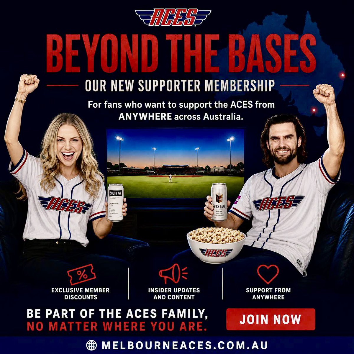 MelbourneAces's tweet photo. 🌏⚾ BEYOND THE BASES is here! 💙

🔥 Exclusive discounts
📣 Behind-the-scenes access
❤️ Support the Aces from anywhere

🛋️ Sit back, rep the Aces, and cheer loud from wherever you are.

👉 Join now: https://t.co/08XEskcVjw

#MelbourneAces #BeyondTheBases #AcesFamily https://t.co/9imrssSVqP