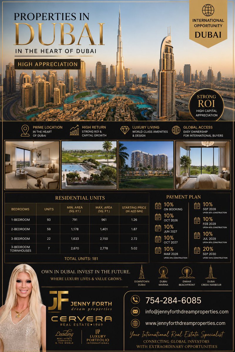 jenforthrealty's tweet photo. 🌍 Own a Piece of Dubai’s Future 🇦🇪✨

🌍 International Real Estate Advisor

📱 754-284-6085
📧 info@jennyforthdreamproperties.com
🌐 https://t.co/4WvFVtgIYu

#DubaiRealEstate #DubaiInvestment #LuxuryLiving #InternationalRealEstate #InvestmentProperty https://t.co/dgUHNOnqph