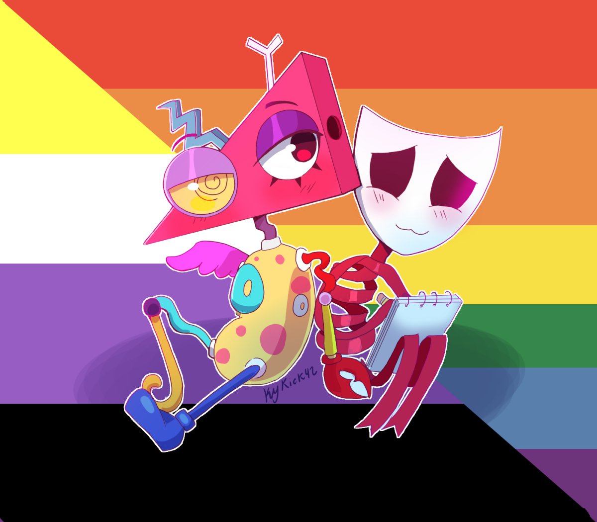 Kahfox0's tweet photo. Here's Zooble and Gangle before June ends.
#TADC #TheAmazingDigitalCircus #Zooble #gangle #Abstragedy https://t.co/TxMsC3Ulvm