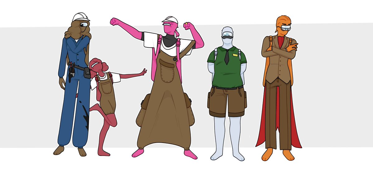 anotherrandoomm's tweet photo. I’ve finally found some free time to draw. The among us show has consumed me so I made a whole crew of ocs https://t.co/lyM0NvRmYz