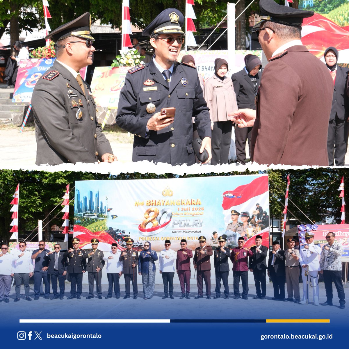 beacukaigto's tweet photo. Kepala Bea Cukai Gorontalo menghadiri Upacara Peringatan Hari Bhayangkara ke-80 yang diselenggarakan di Lapangan Taruna Remaja, Kota Gorontalo, Rabu (1/7). https://t.co/s6wRYRBmaE