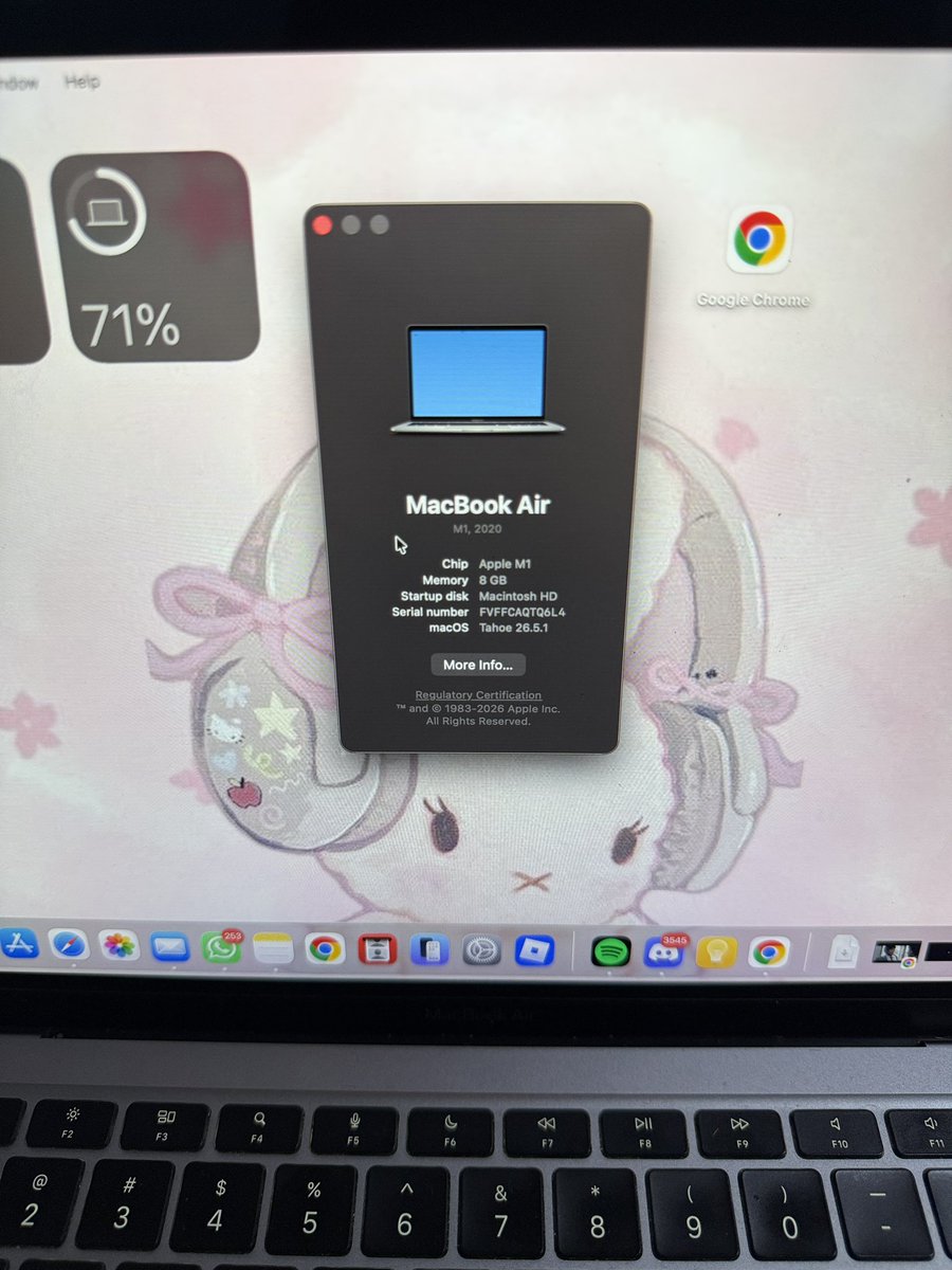 beaucalax's tweet photo. wts macbook air m1 8/256gb

6jt nett
cod only kelapa gading
wts cepet

hanya unit saja
#zonauang #zonajajan https://t.co/V1obUQmxVG