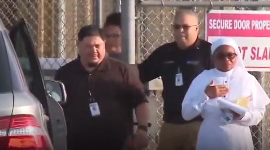EzShake's tweet photo. Stephen Miller's ICE arrested and detained a nun on her way to mass https://t.co/QXwR1AcwoI