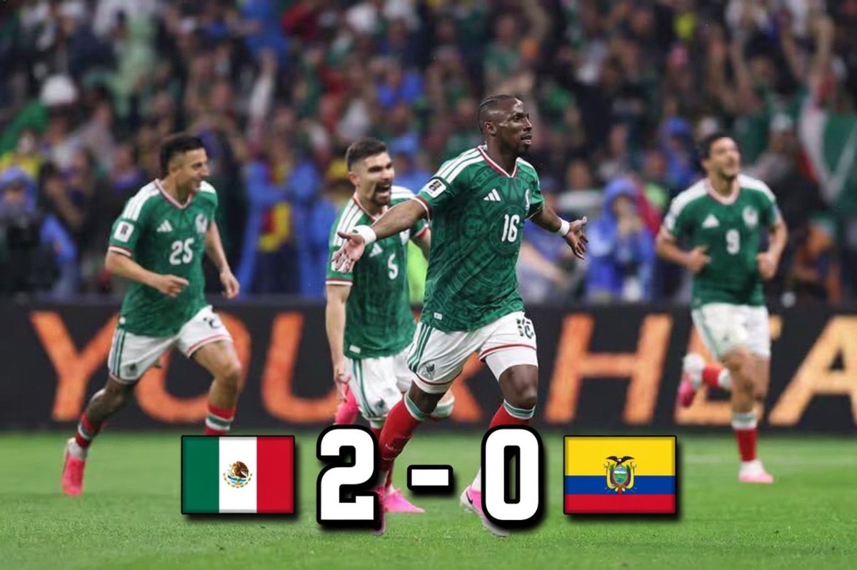 AlertaMundoNews's tweet photo. ⚽️🏆 MUNDIAL 2026:

🇲🇽 México derrotó 2-0 a 🇪🇨 Ecuador y avanza a los octavos de final. https://t.co/2k1mbXaR0z