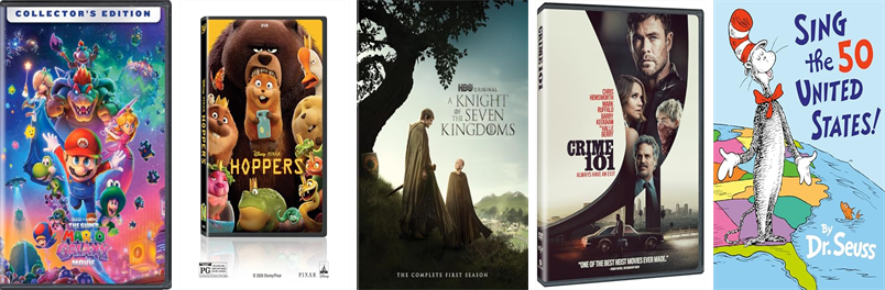 SHPLibrary's tweet photo. This week the South Hadley Public Libraries has 117 new books and seven new movies.  New items include The Super Mario Galaxy Movie, Hoppers, A Knight of the Seven Kingdoms, Crime 101, Spider-Man, Dark Winds Season 4, It Could Have Been Her, and Weddings. https://t.co/q0eXu5ILJm https://t.co/kKTbArFpKO
