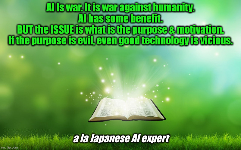MichaelSnow10's tweet photo. @SusieWiles47 Those who push EVIL AI want Digital ID/Banking; Universal Surveillance; Complete Control by #BigGov Despots. https://t.co/048Q1vJKf3