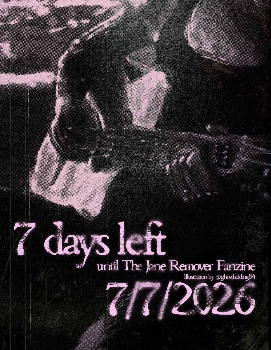 janeremoverzine's tweet photo. On July 7th, The Jane Remover Fanzine will finally release! Stay tuned.

The art featured in this graphic was illustrated by @ghostholding84 on Instagram. https://t.co/Ais1uAUC3b