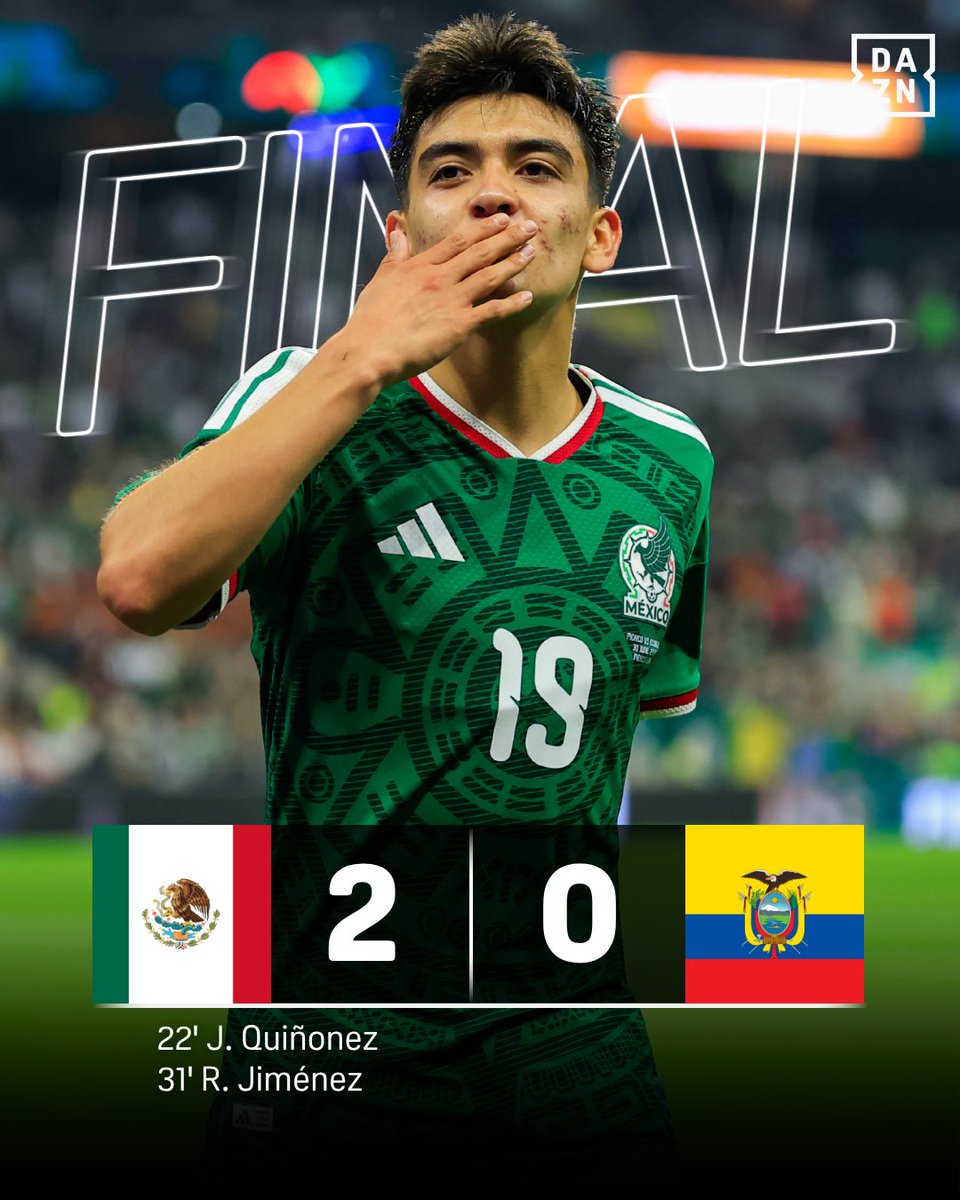 DAZNFootball's tweet photo. MEXICO MAKES HISTORY! 🇲🇽🔥

El Tri win their first World Cup knockout match in 40 years. 

They will face England/DR Congo in Mexico City on Sunday.  

Y si si?   

#WorldCup https://t.co/eR85tDyHDz