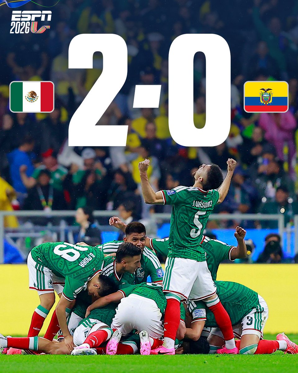 ESPNmx's tweet photo. ¡MÉXCO HACE HISTORIA! 🇲🇽 🔥
¡MÉXICO ESTÁ EN OCTAVOS DE FINAL! 🇲🇽💥

EL TRI DERROTÓ A ECUADOR 🇪🇨 Y REGRESA A LOS OCTAVOS DE FINAL DE LA COPA DEL MUNDO🏆 https://t.co/KHdJ3hkQf3