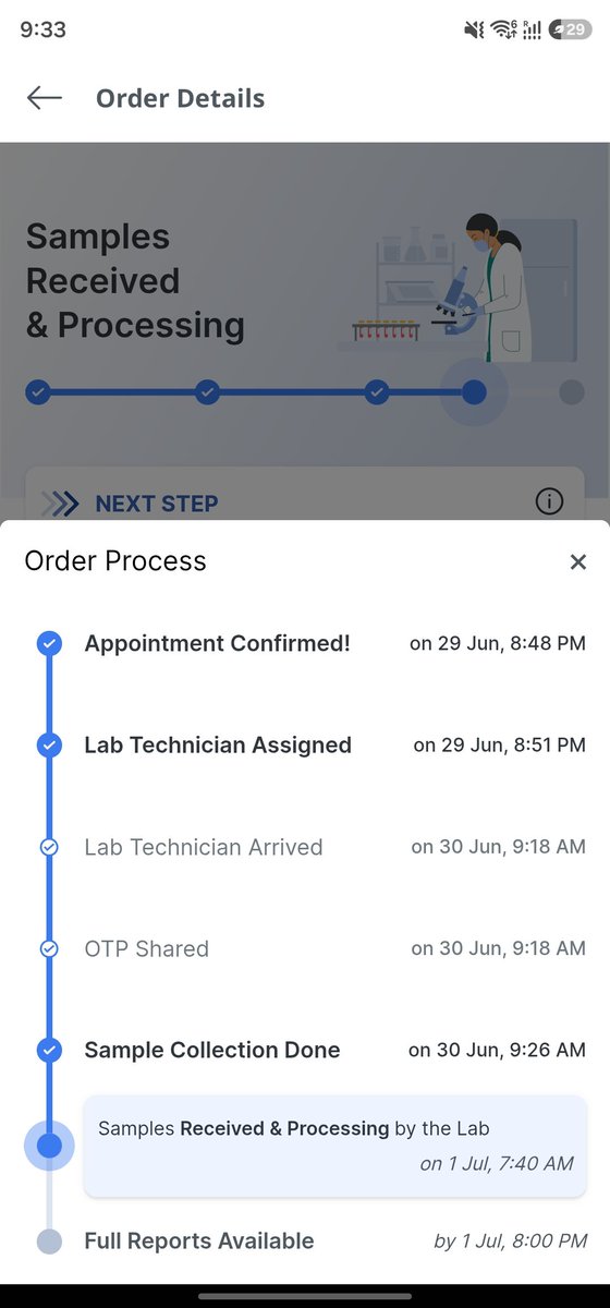 AakashT42468's tweet photo. Extremely disappointed with @pharmeasyapp . Gave my sample on 30 June, 9 AM. The app said reports in 11 hours, but after 24hr, it now says "Sample received by lab" at 8 AM on 1 July.
24 hours just to reach the lab in Blr?You're playing with people's health. This is unacceptable. https://t.co/XLN9nVCXl2
