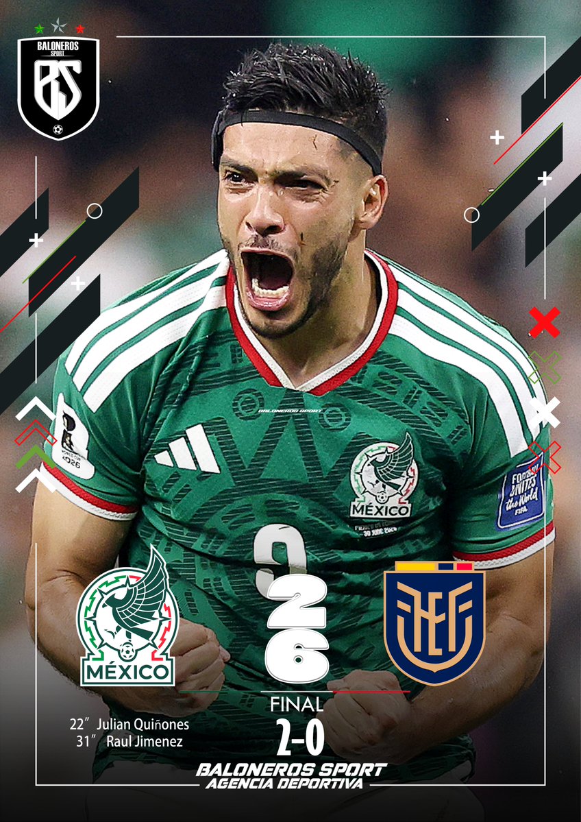 BalonerosSport's tweet photo. 🇲🇽🔥 ¡¡GRÍTENLO SIN MIEDO, HERMANOS... ARRIBA MÉXICO!! 🔥🇲🇽

¡Golpe de autoridad de la Selección Mexicana! 🇲🇽💚🤍❤️

México destroza a Ecuador y manda un mensaje claro: este equipo está para competir con cualquiera. Se acabaron las dudas, se acabaron las críticas y se fueron los que hablaban de más... ahora les toca llorar desde su casa.

¡Qué partido nos está regalando esta selección! Intensidad, carácter, fútbol y un grupo que nunca dejó de creer.

"Y SÍ, SÍ... YO SÍ CREO EN ELLOS." 🇲🇽🔥

México está en la siguiente ronda y sigue demostrando que puede plantarle cara a las mejores selecciones del mundo.

¡QUE SUENE FUERTE EN TODO EL MUNDO! 🇲🇽💚🤍❤️

¡¡VIVA MÉXICO, CARAJO!! 🌵🏆⚽