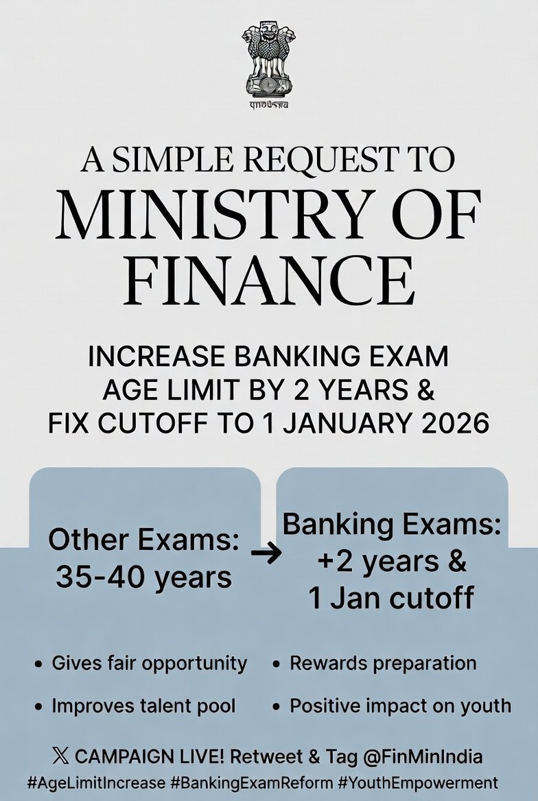 subhajitx1's tweet photo. Candidates born in the same year should not face different eligibility outcomes because of varying cutoff dates. Fix the cutoff to 1st January for all IBPS exams.
@PMOIndia @DFS_India @FinMinIndia @IBPS_official
#FixIBPSAgeCutoffTo1stJan
#AgeRelaxation
#EqualOpportunity https://t.co/mDh8YtMGpM