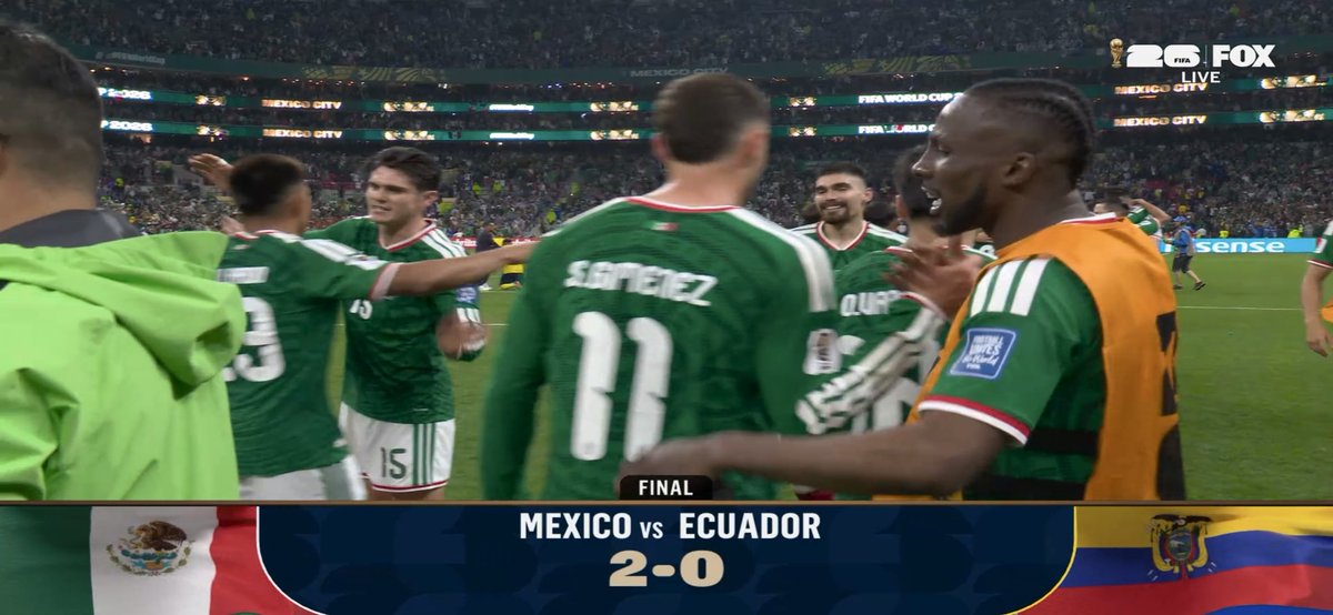 itzxpratik's tweet photo. 🇲🇽 Mexico seal a comfortable 2-0 win over Ecuador to book their place in the Round of 16! ⚽🔥
@FIFAWorldCup https://t.co/aPIJtoBGAH
