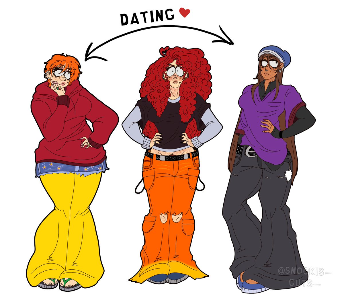 Snooksafterhour's tweet photo. Female scott tenonorman and her friends in this economy 
I don’t know what names to use 
But these designs may change 
[repost cause I fixed it :3] https://t.co/4WC0SNA0sA