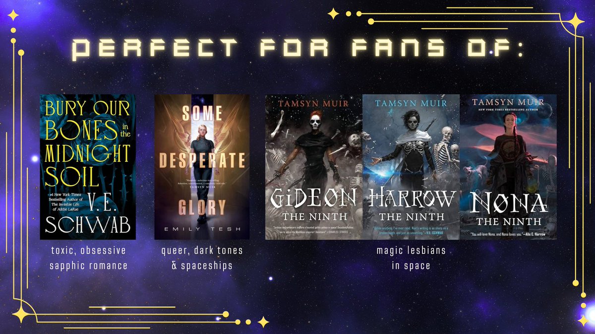 KLLempereur's tweet photo. Oh, what's this? An agent's guide to THE BRIGHTEST STAR IN THE SKY?

Just in time for #QueerPit, here's what you're going to get in my manuscript: toxic sapphics (#OwnVoices rep!), dark sci-fi fantasy vibes, and SO many queer people.

#SF #F #A #LGBTQ https://t.co/CqKLdlCt53