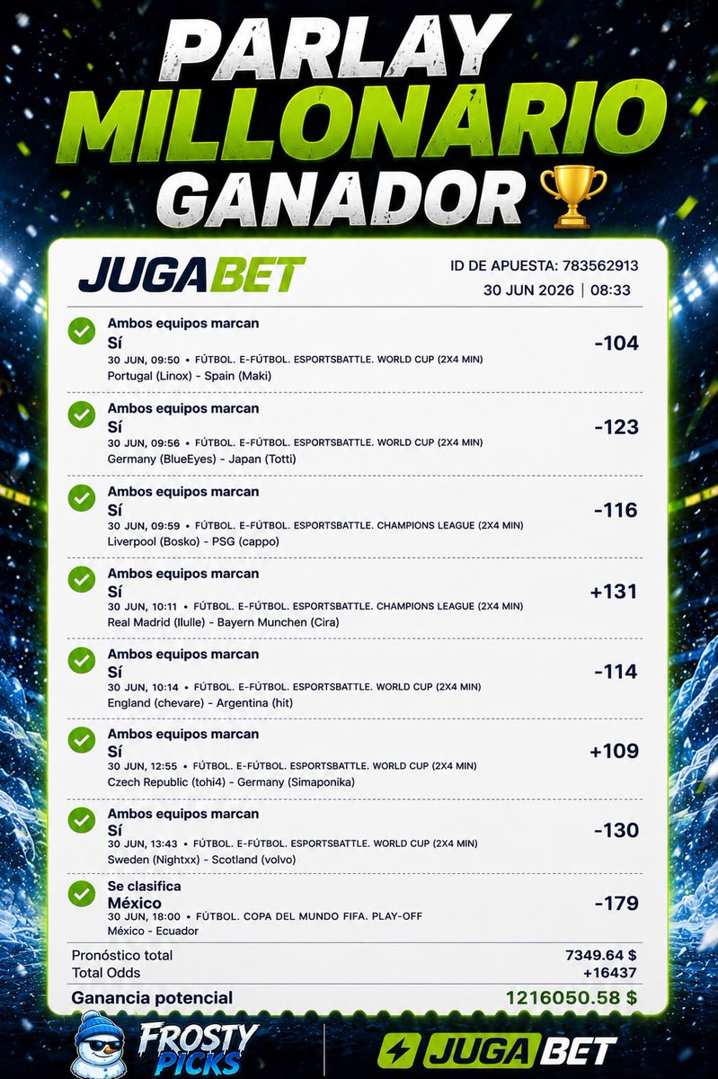 Frosty701's tweet photo. GANAMOS 1 MILLÓN DE PESOS 🤯🤯🤯

GANAMOS 1 MILLÓN DE PESOS 🤯🤯🤯

GANAMOS 1 MILLÓN DE PESOS 🤯🤯🤯

GRACIAS POR TANTO MÉXICO 🇲🇽 MASTERCLASS VS ECUADOR 🇪🇨 CARAJO QUE MALDITO DÍA DE GLORIA DIOS MÍO 

GRACIAS MI GENTE MUCHAS GRACIAS 🙏 +95 BOMBAS 💣 GANADAS EN 2026 🤯🤯🤯🤯

Regalaremos a uno de ustedes la cantidad de ❤️‍🔥 que se logren ❄️

Tienen 24 horas PARA ROMPERLA