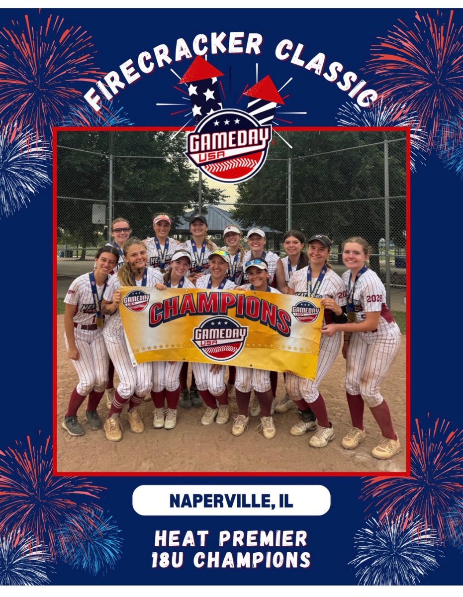 DSurber2027's tweet photo. Had a great weekend at the USA Firecracker Classic coming out on top in the 18u bracket! Also I received MVP for one of the games! Check out some of my highlights! 
@Heatpremier16U 
@softball_COD 
@HopeCollegeSB 
@UNISoftball 
@ZipsSB 
@BallStateSB 
@OaklandSoftball 
@SamfordSB https://t.co/cgzXcLEEZN