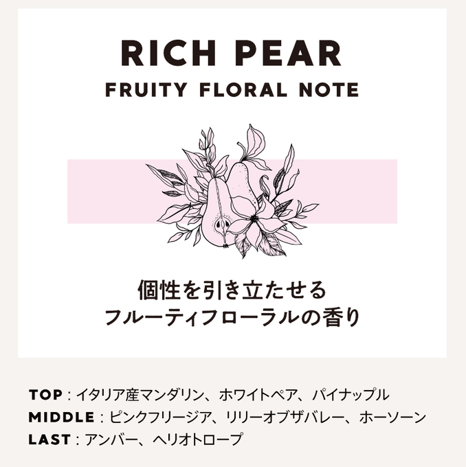 makeupinc's tweet photo. 🌸#プレゼントキャンペーン🌸1本でニオイも身だしなみもケア✨#ファブリックミスト リッチペアを5名様にプレゼント🎁🍐洋梨×フルーティーフローラルの香り💜 応募方法はフォロー＆リポストで完了！！7月12日(日)まで！！#プレゼントキャンペーン #懸賞 #プレゼント #ファブリックミスト #消臭 #香り https://t.co/ESIe9YCG7y