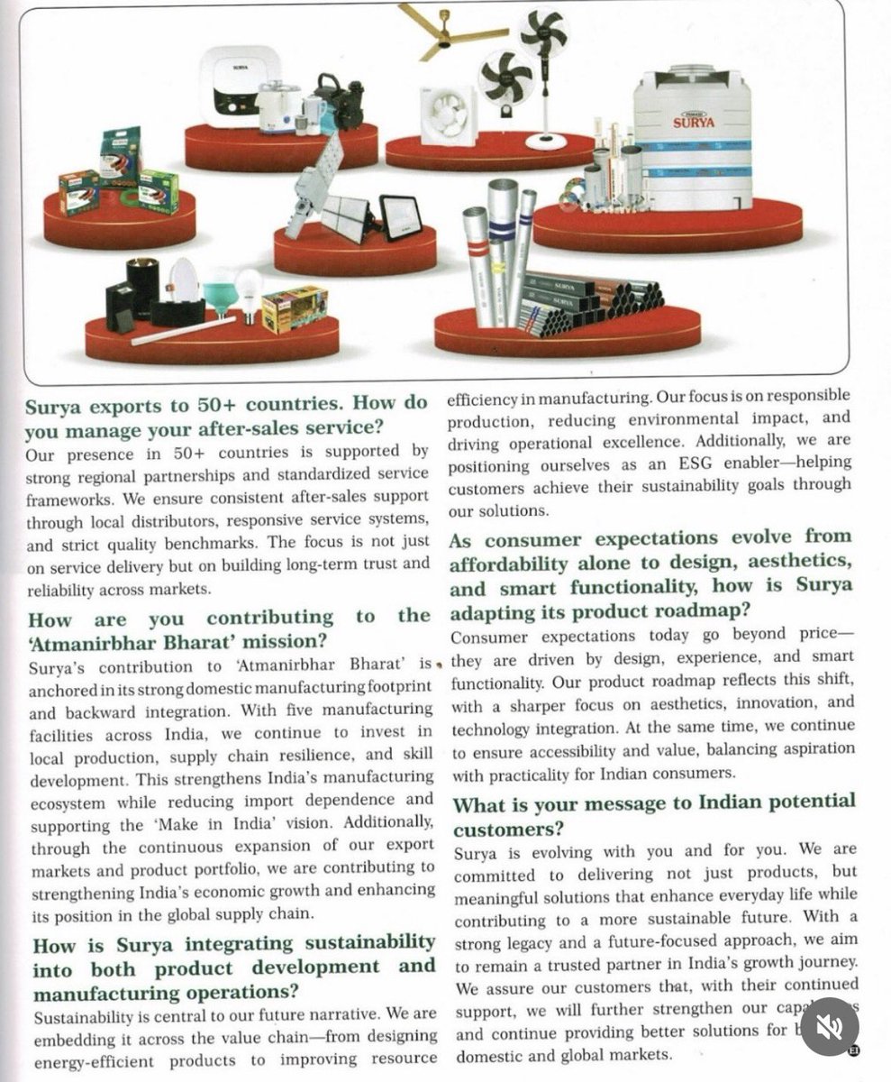 pandeyvasu's tweet photo. Delighted to share my conversation with Cooling India.

Our commitment is clear- making lighting more accessible, reliable and sustainable through innovation, quality and customer trust.

Together, we are building a brighter, greener future.

#LightingForAll #Sustainability #Innovation 

@surya_roshni