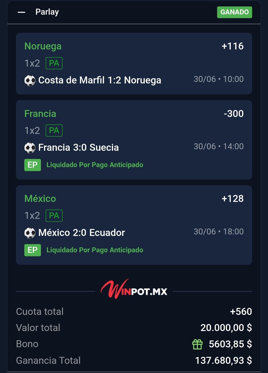 ChapitoApuestas's tweet photo. SE PRENDIÓ EL CERRO 🔥🔥🔥 !!

Lo que hicimos simplemente BRUTAL.

Ganamooooos mis 3 BOMBAS SABROSAS en mi GRUPO MUNDIAL ✅️💣 !!!

SIMPLEMENTE EL MEJOR GRUPO DEL MUNDIAL QUE EXISTE ⚽️💎 !!!

Mañana le enviaré mi BOMBA SABROSA a los Chingones que dejen ❤️ !! https://t.co/1lFctYhxkP
