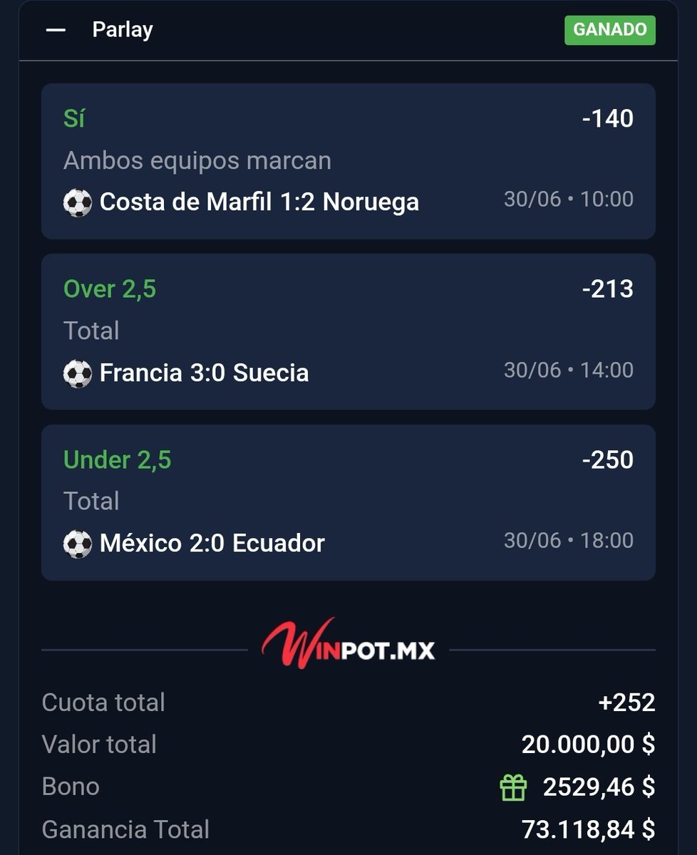 ChapitoApuestas's tweet photo. SE PRENDIÓ EL CERRO 🔥🔥🔥 !!

Lo que hicimos simplemente BRUTAL.

Ganamooooos mis 3 BOMBAS SABROSAS en mi GRUPO MUNDIAL ✅️💣 !!!

SIMPLEMENTE EL MEJOR GRUPO DEL MUNDIAL QUE EXISTE ⚽️💎 !!!

Mañana le enviaré mi BOMBA SABROSA a los Chingones que dejen ❤️ !! https://t.co/1lFctYhxkP