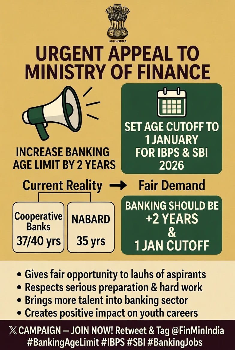 graniteignite's tweet photo. Thousands of talented banking aspirants are affected by shifting age criteria. A uniform cutoff date is the need of the hour.
#FixIBPSAgeCutoffTo1stJan #AgeRelaxation #EqualOpportunity
@PMOIndia @FinMinIndia @DFS_India @ibps_official https://t.co/2e2MlpCdtV