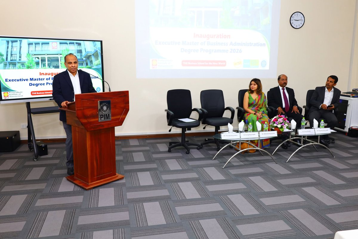 PIM_SJP's tweet photo. 🎓 PIM Launches 10th EMBA Batch! ✨

A new chapter of transformation begins as PIM welcomes its 10th Executive MBA batch! 🚀

Chief Guest Ms. Mahesha Amarasuriya (Country Manager, VISA) inspired the next gen of leaders on "Conquering the world with PIM’s EMBA."🌟

#PIM #Executive https://t.co/m5x7KAXfAM