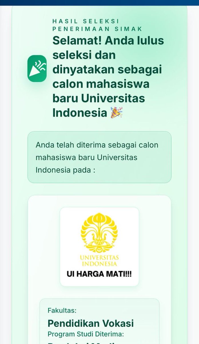 whisperign's tweet photo. YA ALLAH MAKASIH AKU LOLOS SIMAK UI 😭😭😭😭 MAKASIH YA ALLAH GUE NANGIS https://t.co/5RNu1TbaEm