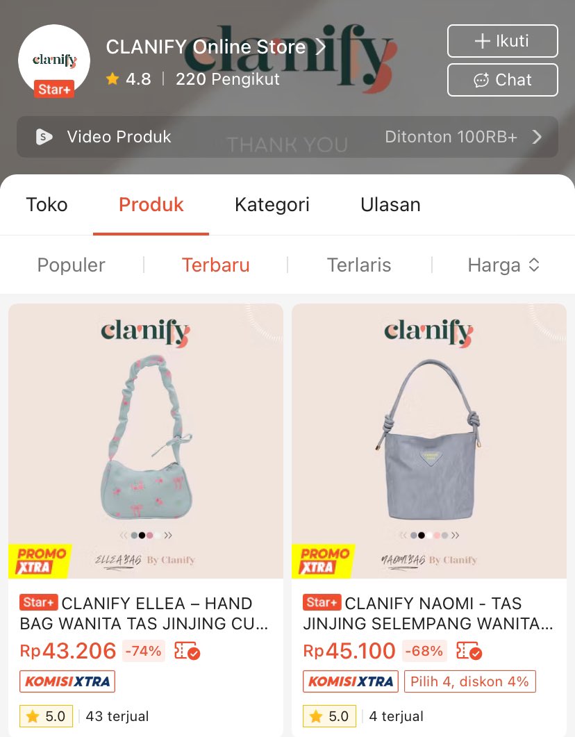 azzazsr's tweet photo. HIDDEN GEM TOKO TAS CANTIK &amp; MURCE
ini rill hidden gem sih, liat dari reviewnya sih bagus baguss ya. untuk harga segini worth itt https://t.co/Ix4qMSRBXS