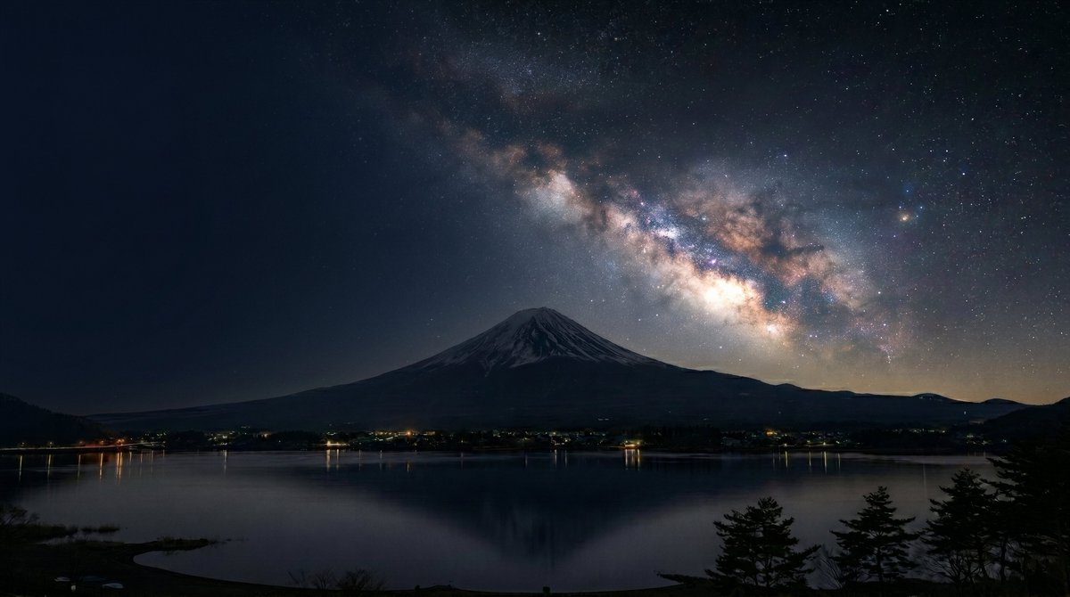 KOKO21012KOKO's tweet photo. The beauty of Japan, held in darkness and light. Mount Fuji beneath the stars — quiet, deep, and timeless. #JapanAesthetic #MountFuji https://t.co/XTDRzGLdss