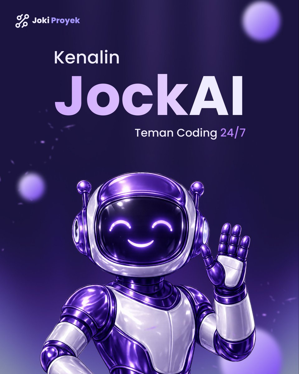 jokiproyek's tweet photo. π¬ Tinggal chat, JockAI siap bantu 24/7 untuk berbagai macam problem project kamu !
#JokiProyek #JockAI #Coding #Programming #AIAssistant https://t.co/hSpDrkp1oj