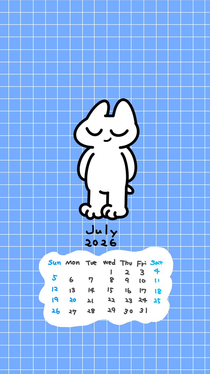 nyay_morning's tweet photo. 7月の壁紙カレンダー作ったので、よかったら使ってください！
個人的使用に限ります。
二次配布は禁止です。
(すみません上げ直しました🙏💦)
#壁紙　#壁紙カレンダー https://t.co/deMixpvJRe