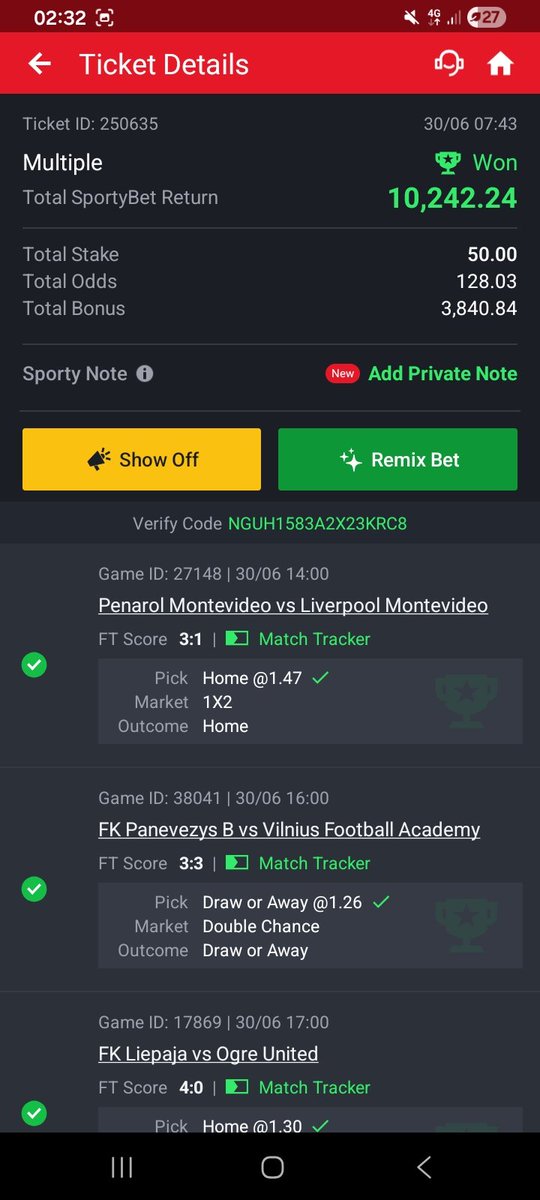 lordshipszn Thank you 128 odds delivered 🙏