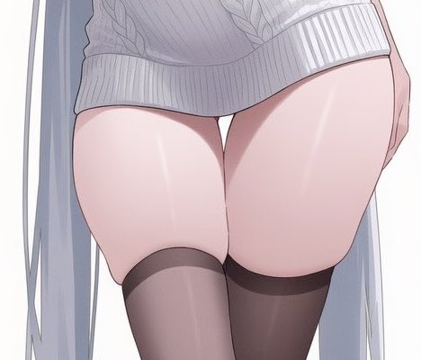 EnwebbingFear's tweet photo. "Hmmmm something the matter dear?"

She felt a bit lazy for once so she's only wearing a sweater and thigh highs today. https://t.co/bBluIBhpKQ