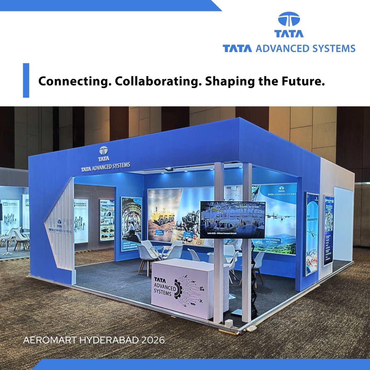 tataadvanced's tweet photo. Join #TataAdvancedSystems at Aeromart Hyderabad 2026 as we showcase our Aerospace & Defence capabilities and connect with industry leaders across the sector.
We look forward to insightful discussions, meaningful collaborations and strengthening partnerships that shape the future of aerospace and defence.
#TataAdvancedSystems #AeromartHyderabad2026 #Aerospace #Defence #Partnerships #Collaborations