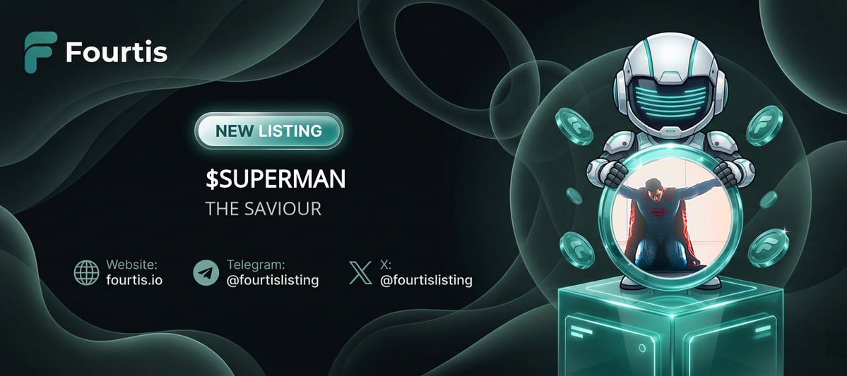 fourtislisting's tweet photo. ⚡Fourtis Express Listing - SUPERMAN⚡
@Supermanonchain

THE SAVIOUR ( #SUPERMAN ) 
https://t.co/QSzGRgV0UL

CA: CzigqJ9h9mnfXq3G3jKBVcApKu8Kh8JtZGxarzY2pump

PRICE: $0.0009226 | MC: $922,645

#Newlisting #Altcoin #Memecoin #FourtisNewlisting https://t.co/8OvHCruE3j