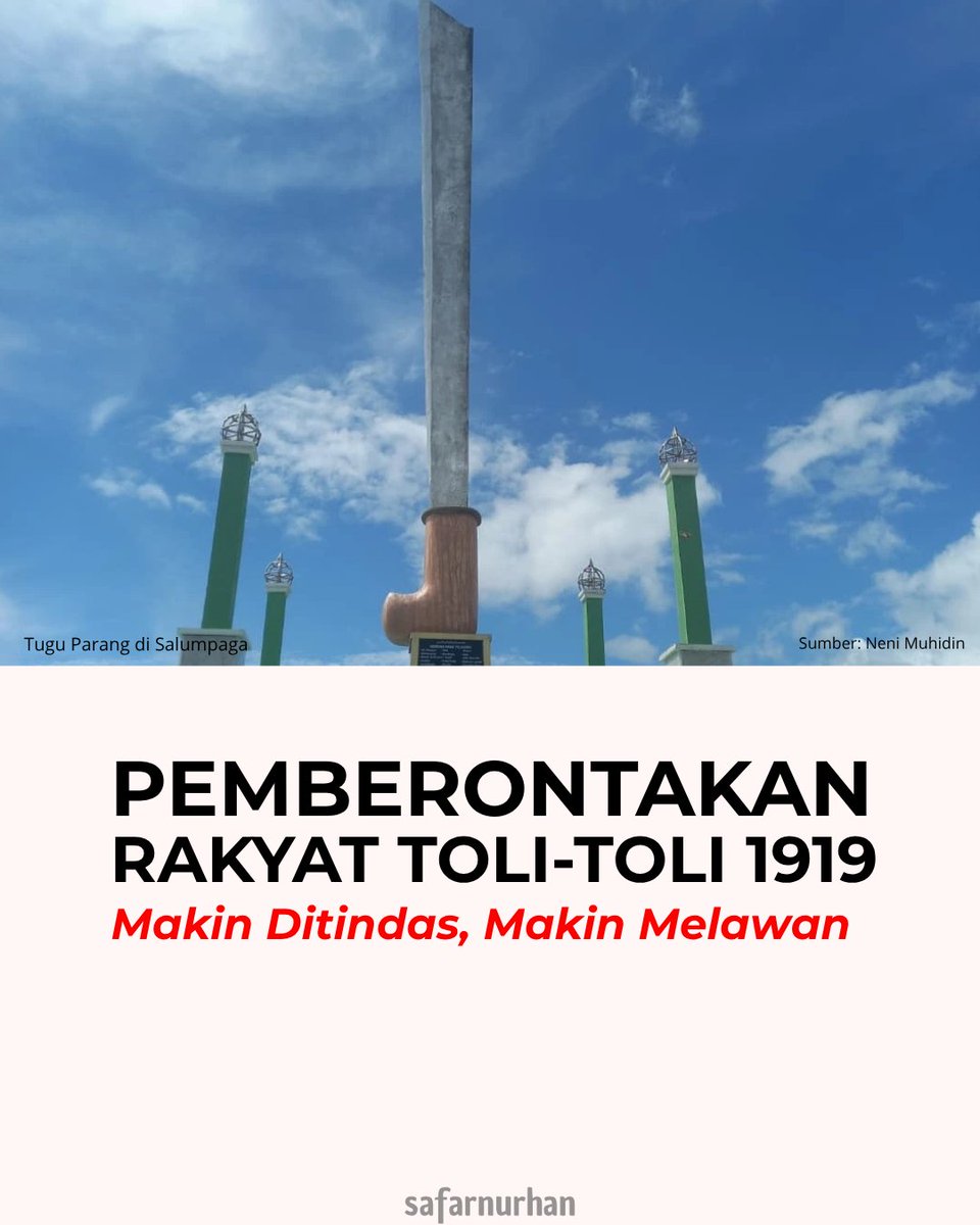 msafarnurhan's tweet photo. Pemberontakan Rakyat Toli-Toli 1919
Makin Ditindas, Makin Melawan

*Mungkin sudah banyak yang unduh, tapi belum sempat baca, di sini saya rangkuman tipis-tipis. https://t.co/6RrXKgqz3f